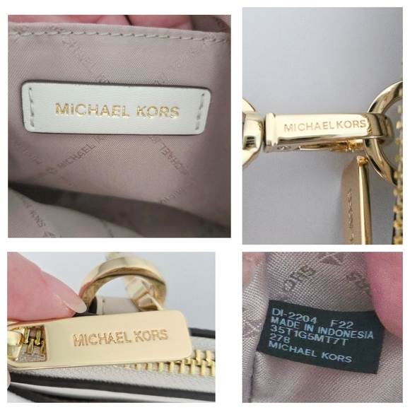 Michael Kors Cream White Pebble Coated Leather Jet Set Crossbody Handbag w COA - Picture 9 of 9